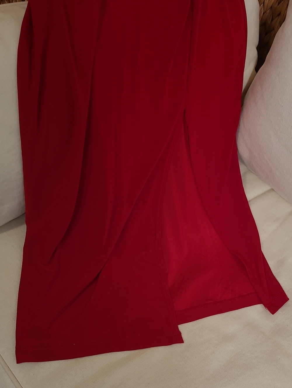 Windsor Vibrant Red Cowl Neck Spaghetti Strap Slip Dress - Picture 3 of 5